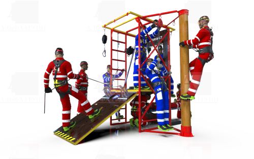 Учебно-тренировочный полигон Альпинист-2-0 (2,9м + бревно)